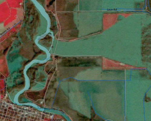 LANDSAT image of Colusa Bypass after 1997 floods