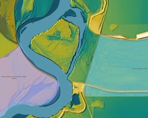 LIDAR terrain model of Colusa Bypass